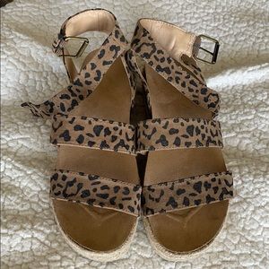 Cheetah print platform sandals
